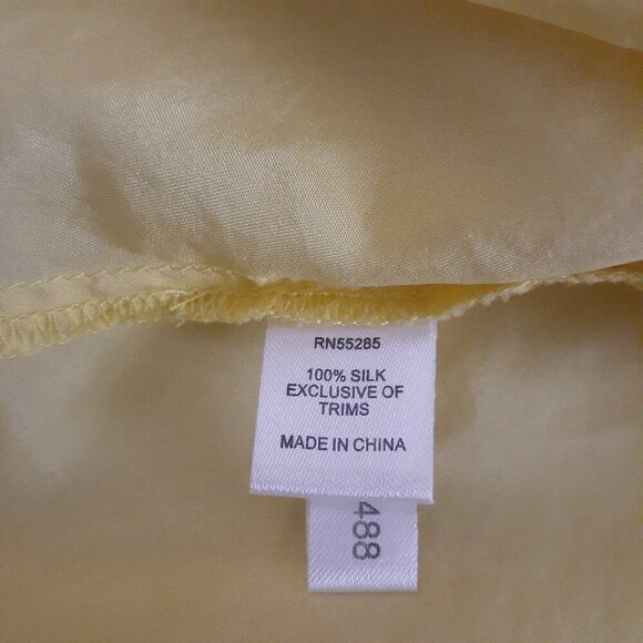 Express Women's Size M Y2K Bright Yellow 100% Silk Lace Trimmed Camisole Tank - Picture 5 of 9